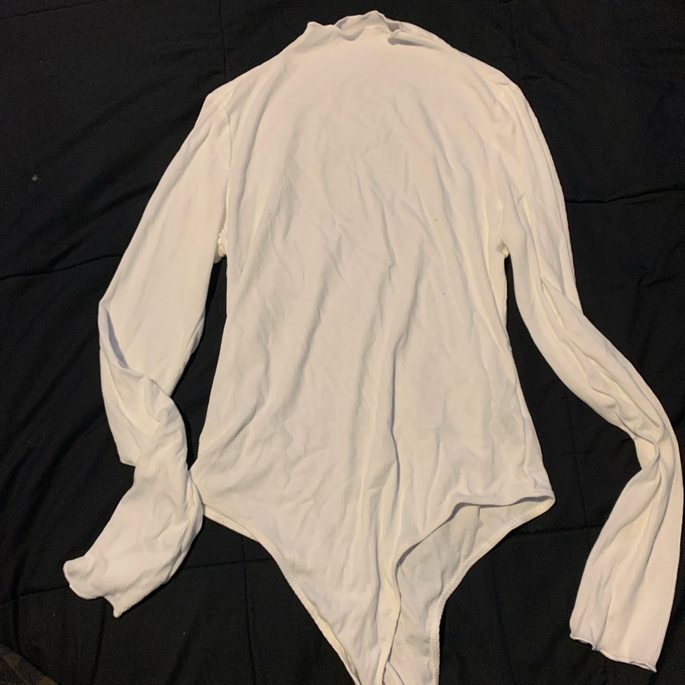 White turtleneck bodysuit
